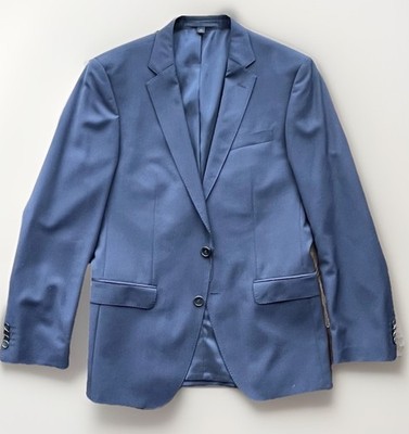 BOSS  Navy blue Virgin Wool Slim Fit Huge5 Genius6 Jacket Size 38R  Slim Fit