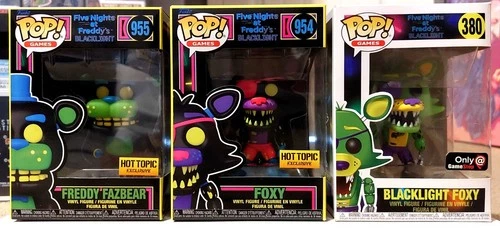 Funko Pop Five Nights at Freddy's Foxy 954 Freddy 955 Foxy 380 LOT 3 EXCLUSIVES