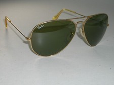 1980's 62 14 VINTAGE B L RAY BAN ARISTA GEP RB3 TRU GREEN UV AVIATOR SUNGLASSES