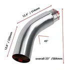 4" ID to 5" OD Chrome 409SS Diesel Exhaust Turndown Elbow Tip, 23" Long 1.5mm