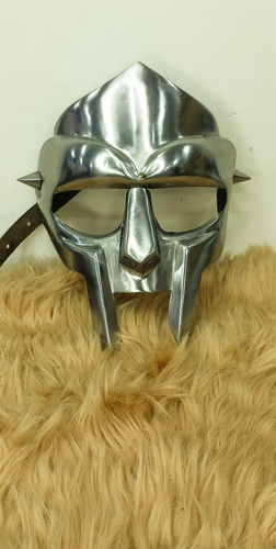 Mask Gladiator Face Doom Medieval Steel Armor Halloween Mad-villain Helmet Mild - Picture 3 of 5