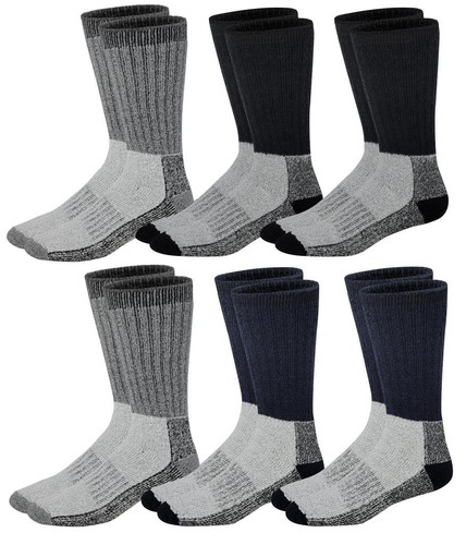 6 Pairs Assorted Color Men's Heavy Weight Wool Blend Thermal Winter Socks - 第 1/5 張圖片