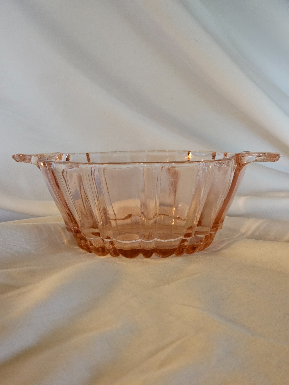 Vintage Pink Anchor Hocking Depression Glass Candy Dish  