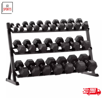 Hex Hanteln 2,5kg-40kg Set Paar mit Hantelablage Ständer komplett Home Gym Aufbewahrung