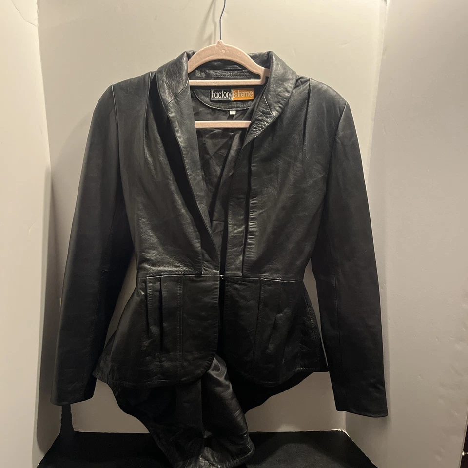 Factory Extreme leather jacket XS black - Image 2 of 4