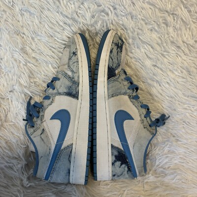 Nike Air Jordan 1 Low Washed Denim White Blue DM8947-100 Youth Size 7y Wmns 8.5