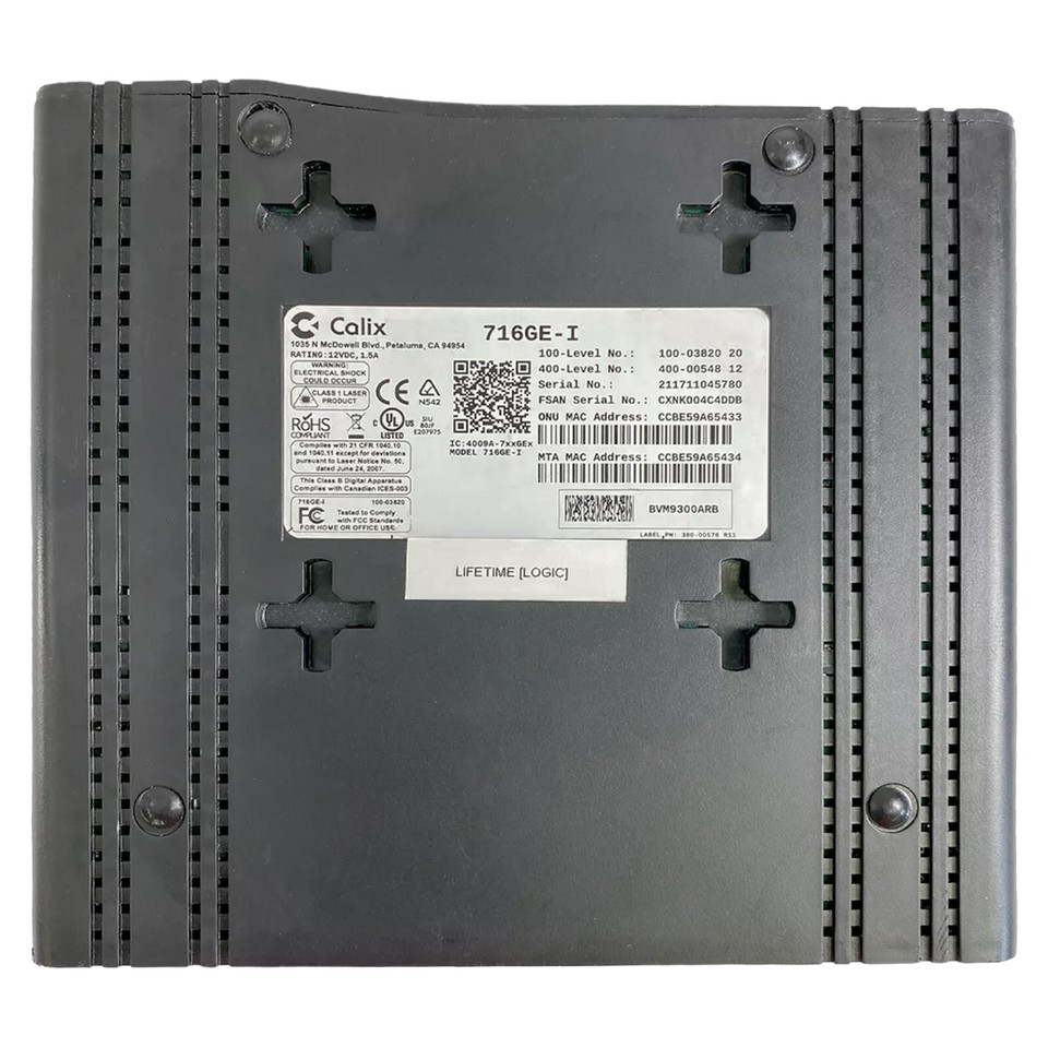 Calix 716GE-I Fiber Optical Network Terminal with 4 Ethernet Ports NO ...