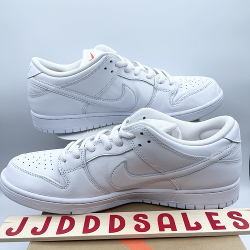 Nike Dunk Low SB ‘Triple White Orange Label’ FJ1674-100 Men’s Size 13 NIB - Picture 3 of 8