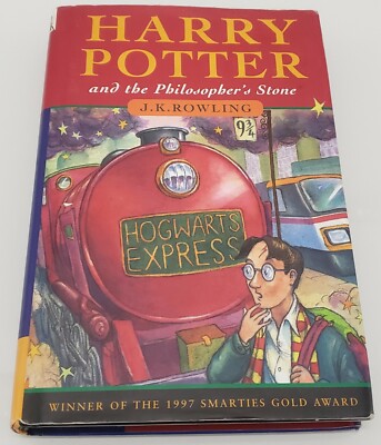 1st Ed. 6th Print RAINCOAST Hardcover Harry Potter Philosopher's Stone W/DJ WAND