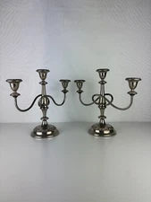 Pair of Victorian Chandeliers 3 Lights Silver Plated, Silver Plated IANTHE England