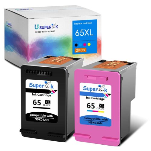 Compatible with HP 65XL DeskJet 3720 3755 ENVY 5010 5020 5030 2PK Ink Cartridge