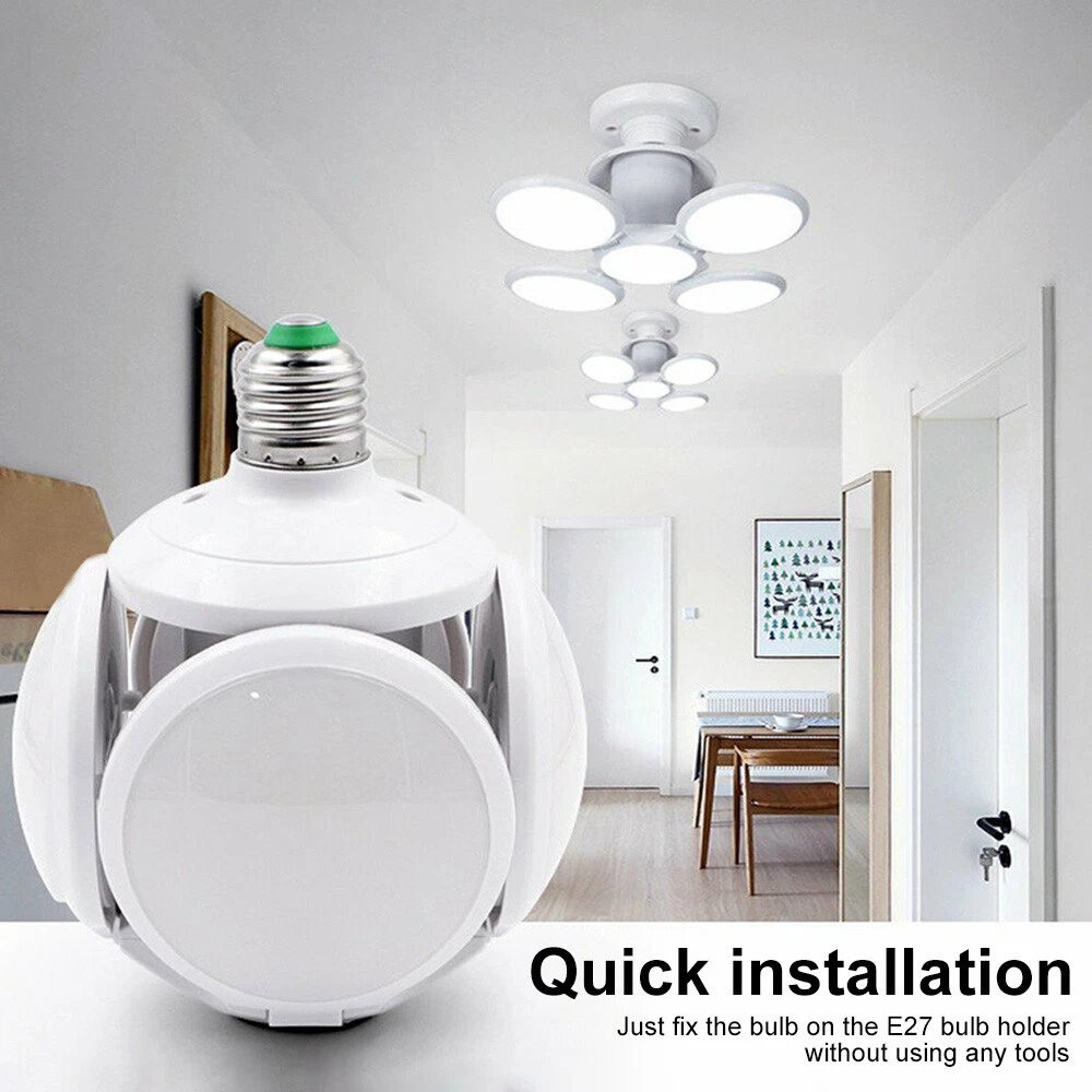 40W LED Garage Light Bulb Deformable Fan Blade Ceiling Lights