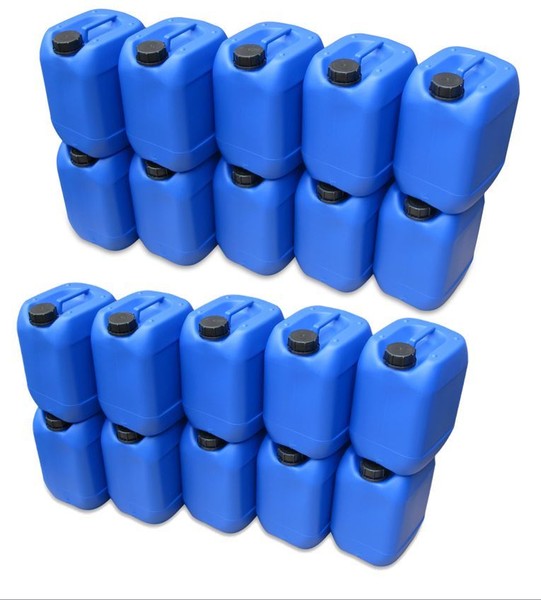 20 X 10 L Kanister Wasserkanister BehäLter GeträNkekanister Blau AbfüLlen NEU-image