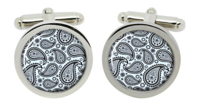 Paisley Pattern Cufflinks in Chrome Box | eBay Australia