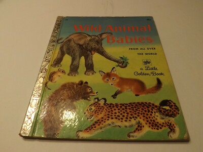 Wild Animal Babies A Little Golden Book 1971- Very Good Condition