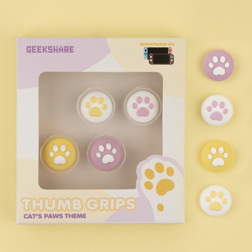 4pcs Cat Paw Analog Thumb Grips Caps Joystick Case Cover for Nintendo Switch - Picture 18 of 20