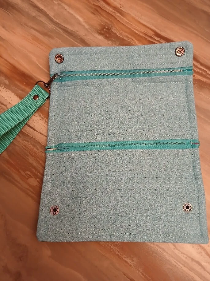 Новый западный клатч кошелек с ремешком бумажник Fuscia бирюза геометрический тройного сложения молнии мешок - Изображение 3 из 4