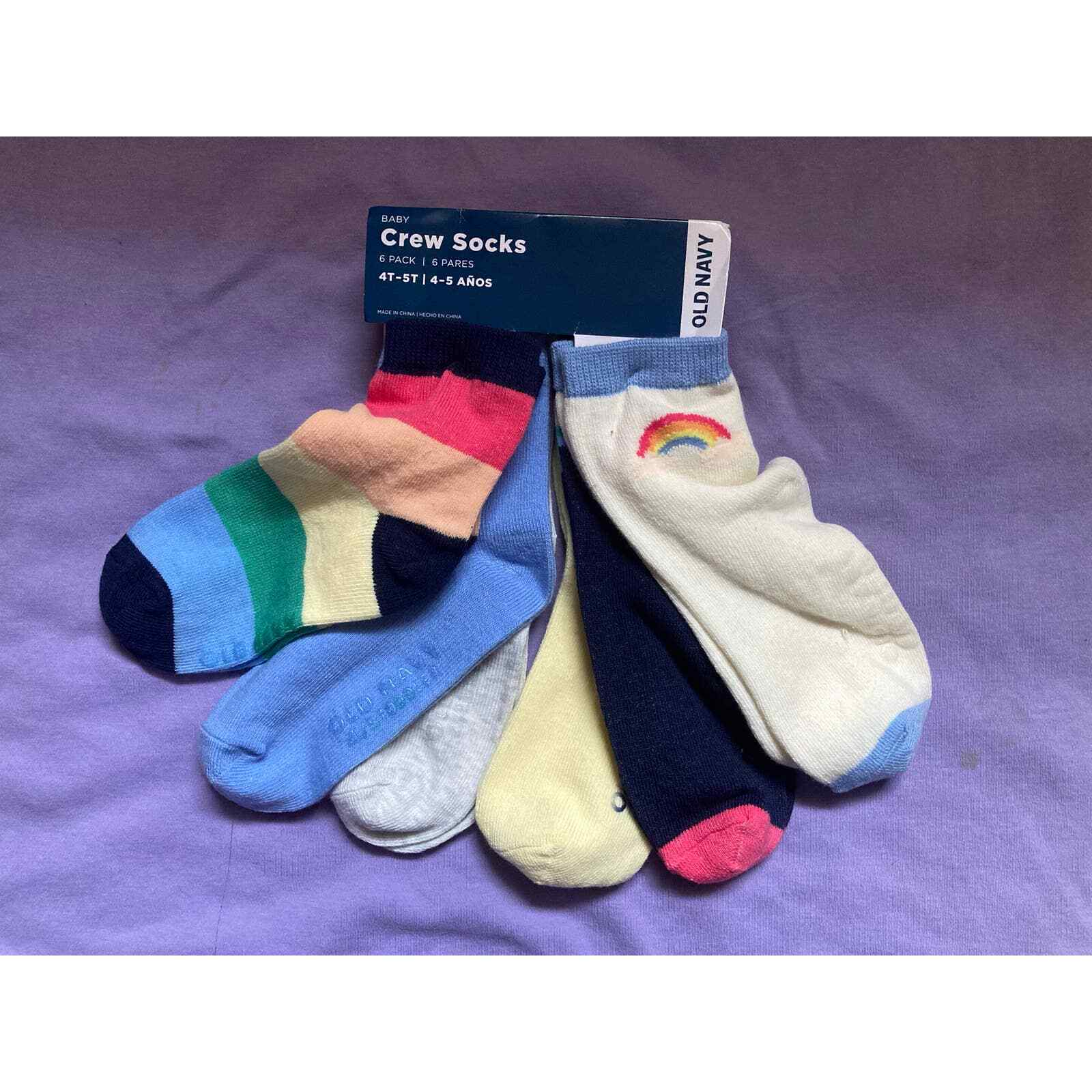 Unisex Crew Socks 6-Pack for Toddler  Size  4T-5T-image