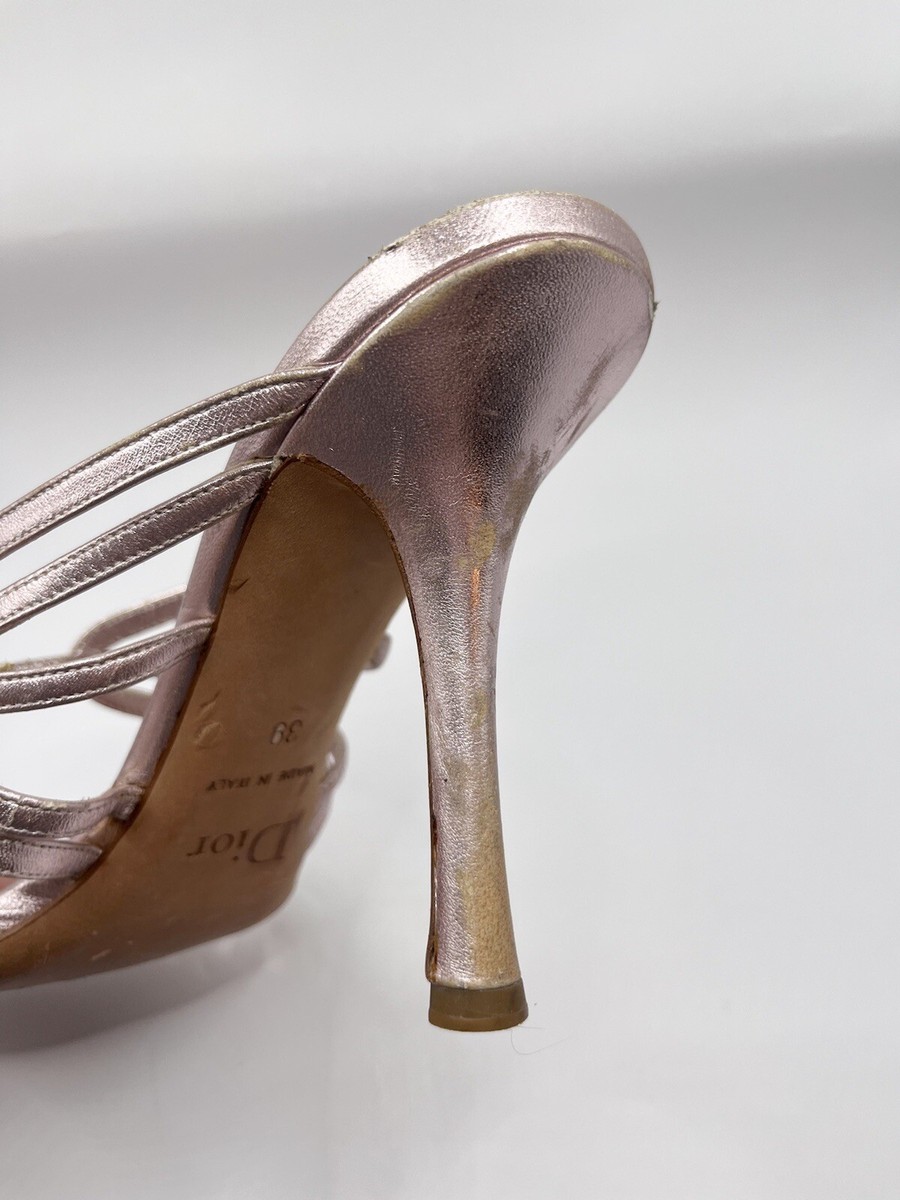 Vintage Christian Dior Pink Metallic Strappy Gladiator Vintage Christian Dior Pink Metallic Strappy Gladiator