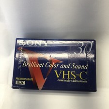 1 Sony 30 Minute VHS-C Tape TC-30VHGL Premium Grade New Factory Sealed