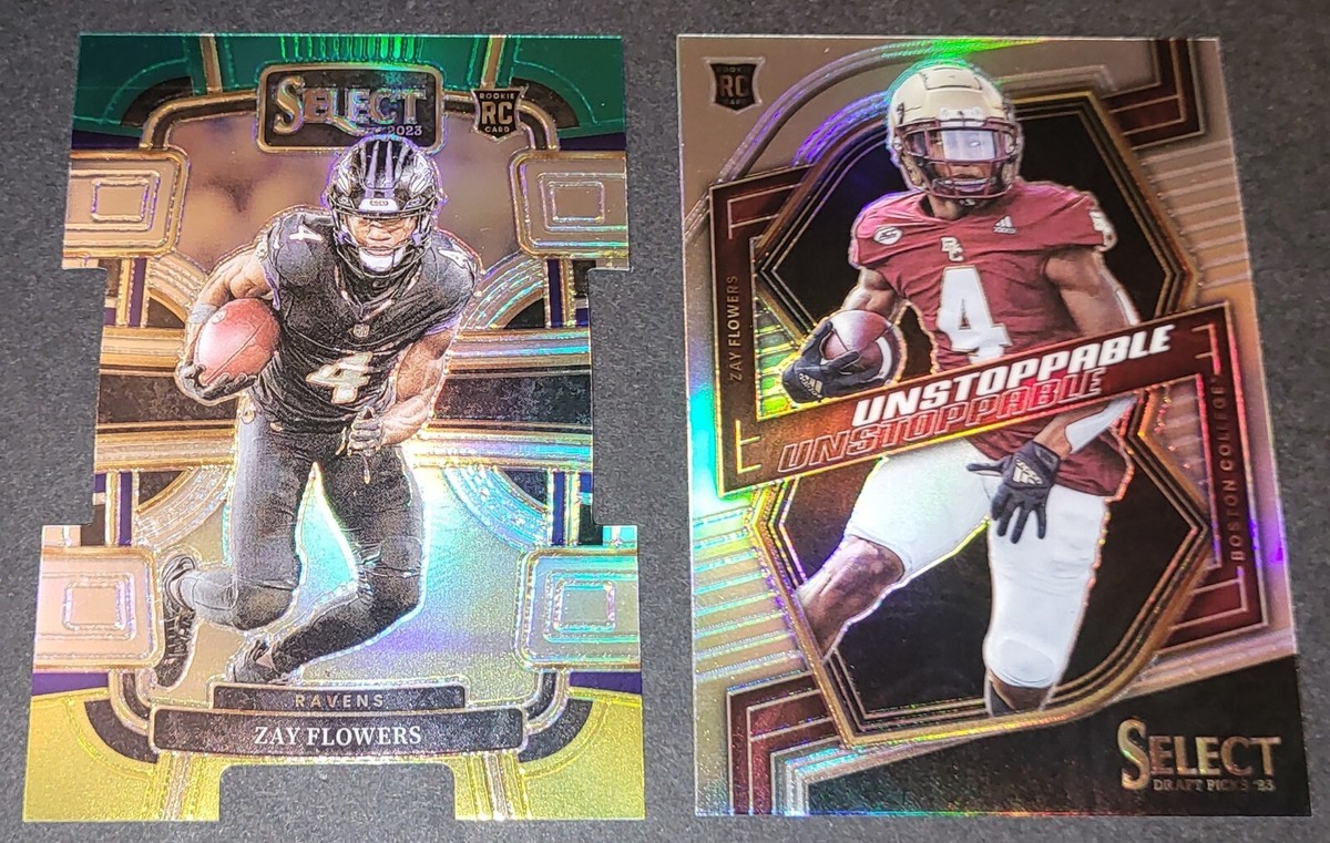 ZAY FLOWERS RC 2023 Select Concourse #8 Die-Cut & Draft #UN