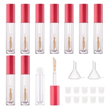 10PCS Empty Lip Gloss Tubes with Wand Applicator 3ml Refillable Lip Gloss Con...