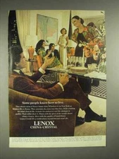 1974 Lenox China and Crystal Ad - Know How To Live