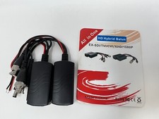 1 Pair HD Hybrid EX-SDI TVI CVI AHD 1080P CAT5 to Video Data Power Audio Balun