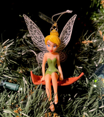 2024 Tinker Bell Christmas Tree Ornament w Brown Leaf Peter Pan New Disney