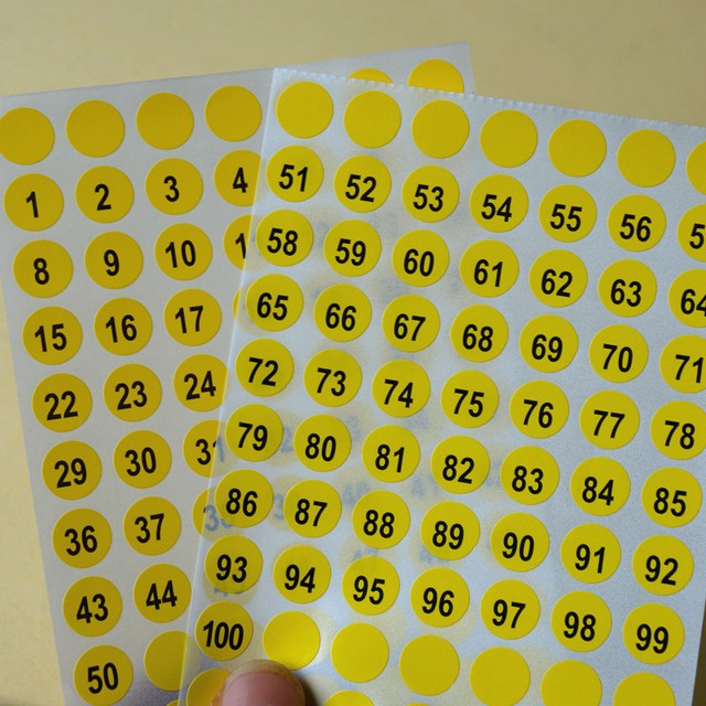 5 Sheets DIY Round Number Stickers Adhesive Letters Garment Label Tag School New eBay