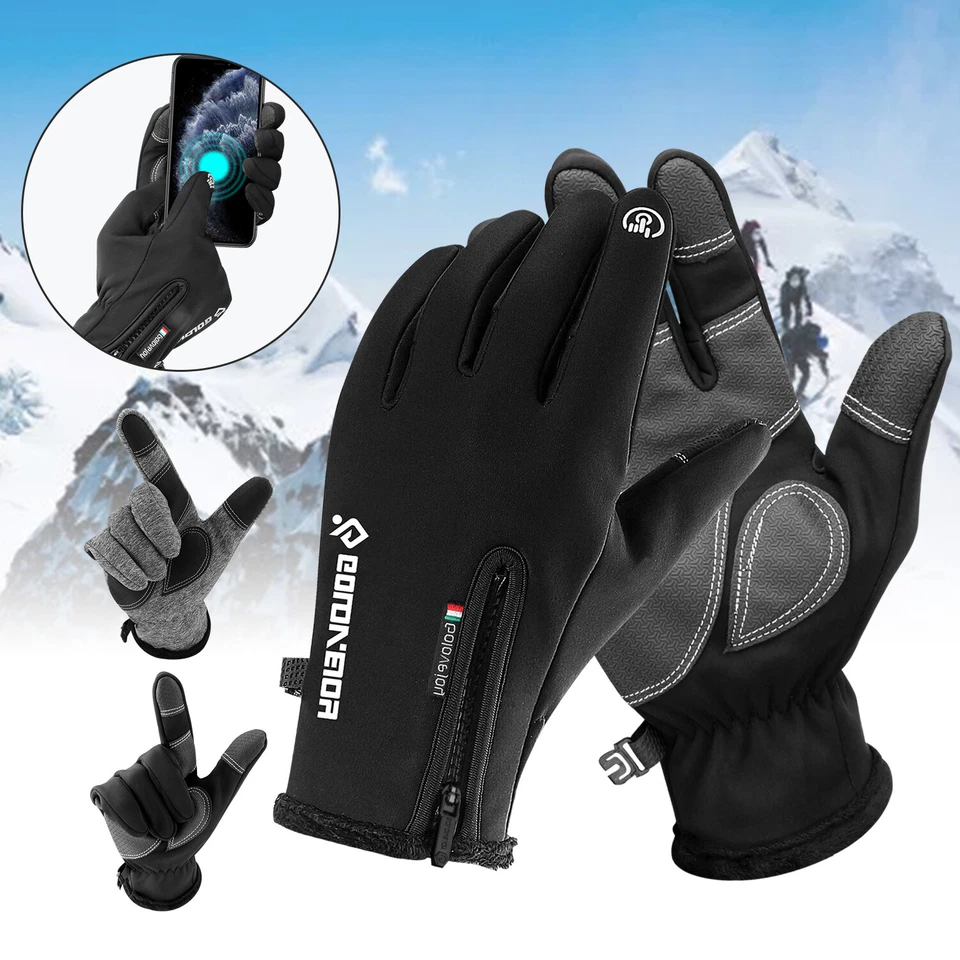 -10℃ Waterproof Winter Warm Ski Gloves Thermal Touch Screen Motorcycle Snow Men - Image 4 of 4