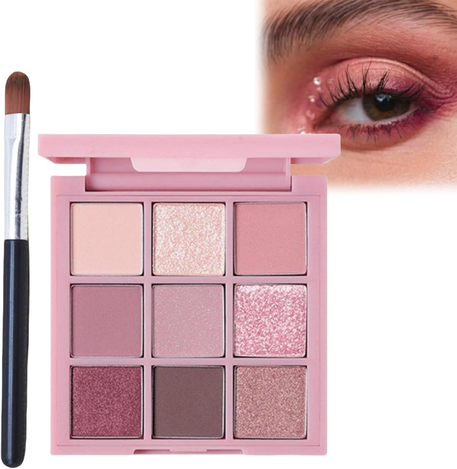 Vibrant Pink Shimmer and Matte Eyeshadow Palette - Blendable & Long-Lasting