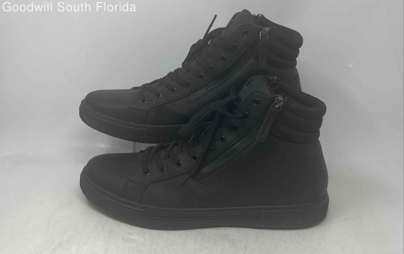 Aldo Mens Preralithh Black Leather Round Toe Lace-Up Ankle Boots Size 13