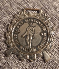 Antique 1908 Camp William Clark War Maneuvers Medallion Schwaars Milwaukee 