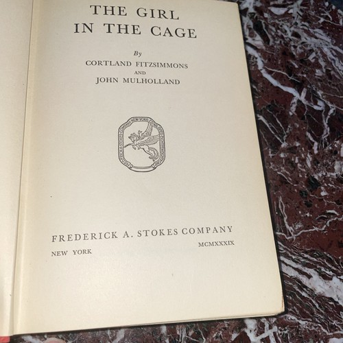 Cortland Fitzsimmons John Mulholland--GIRL IN THE CAGE 1st ed - Foto 4 di 9
