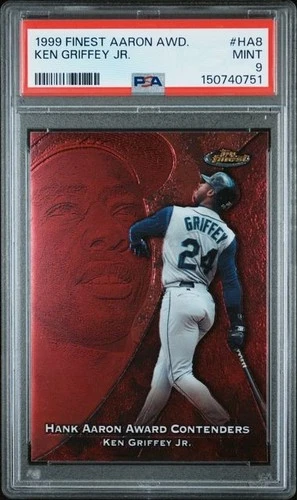 1999 Topps Finest - Ken Griffey Jr #HA8 Hank Aaron Award Contenders - PSA 9