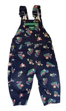 VTG 90s Oshkosh Baby B  Gosh Blue Cotton Mice At Work Vestbak Overalls 2T