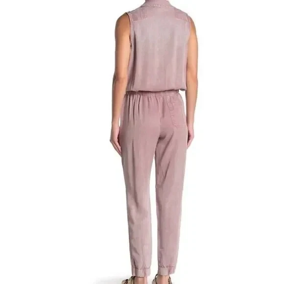 Mono de aviador rosa sin mangas con cordón talla S Young Fabulous & Broke para mujer Foto 2 de 4