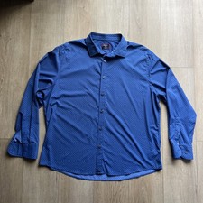 UNTUCKit Stanton-Perf Blue Geometric Button Down Shirt Relaxed Fit XL 41947