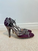 monsoon purple silver sparkly strappy high heel sandals shoes SIZE UK5 RRP £75