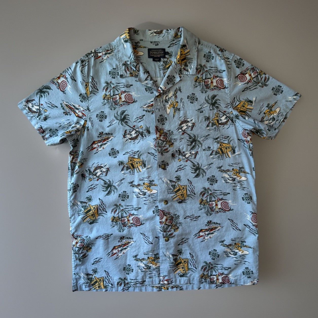 Pendleton Shirt Large Multicolor Short Sleeve Loo… - image 1