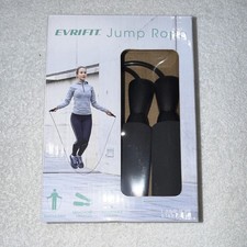 EVRIFIT Jump Rope Black Tangle-Free Adjustable Length Ergonomic Handles
