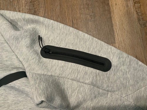 New Nike Full-Zip Fleece Tech Hoodie Gray Heather Black HV0949 063 Men's Sz S - Picture 3 of 11