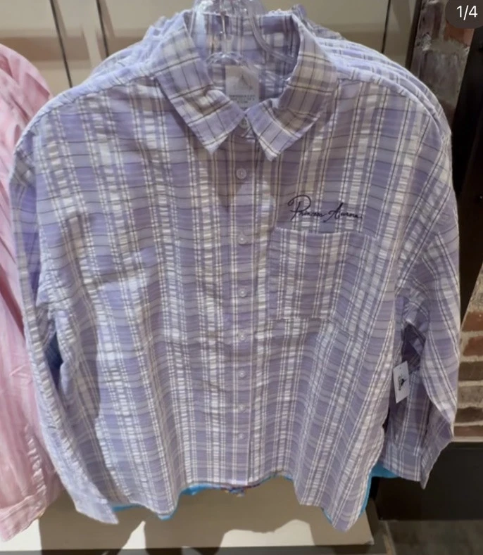 2025 迪士尼乐园睡美人编织纽扣衬衫 L XL 全新 — 第 3/4 张图片