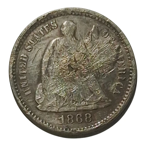 1868-S Seated Liberty Half Dime — photo from the most recent tracked eBay sale