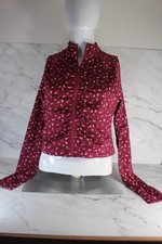 All in Motion Femme Knit Full Zip Jacket Robust Maroon pink roses size M