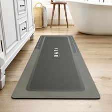 MontVoo-Bath Mat Rug Long Non Slip Super Absorbent 17"x59" runner , Darkgrey