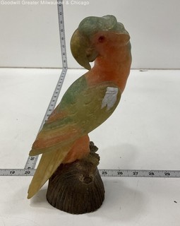 Vintage Hand Carved Parrot Bird Statue Figurine