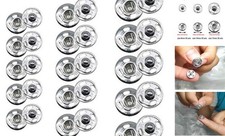 120 Sets 3 Sizes Sew On Snap Buttons Metal Fastener Press for Sewing Clothing