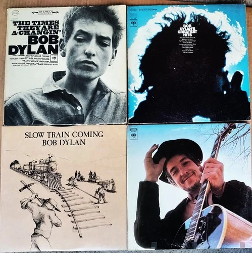 BOB DYLAN vintage LP lot x4: Times A-Changin' SLOW TRAIN Nashville GREATEST HITS